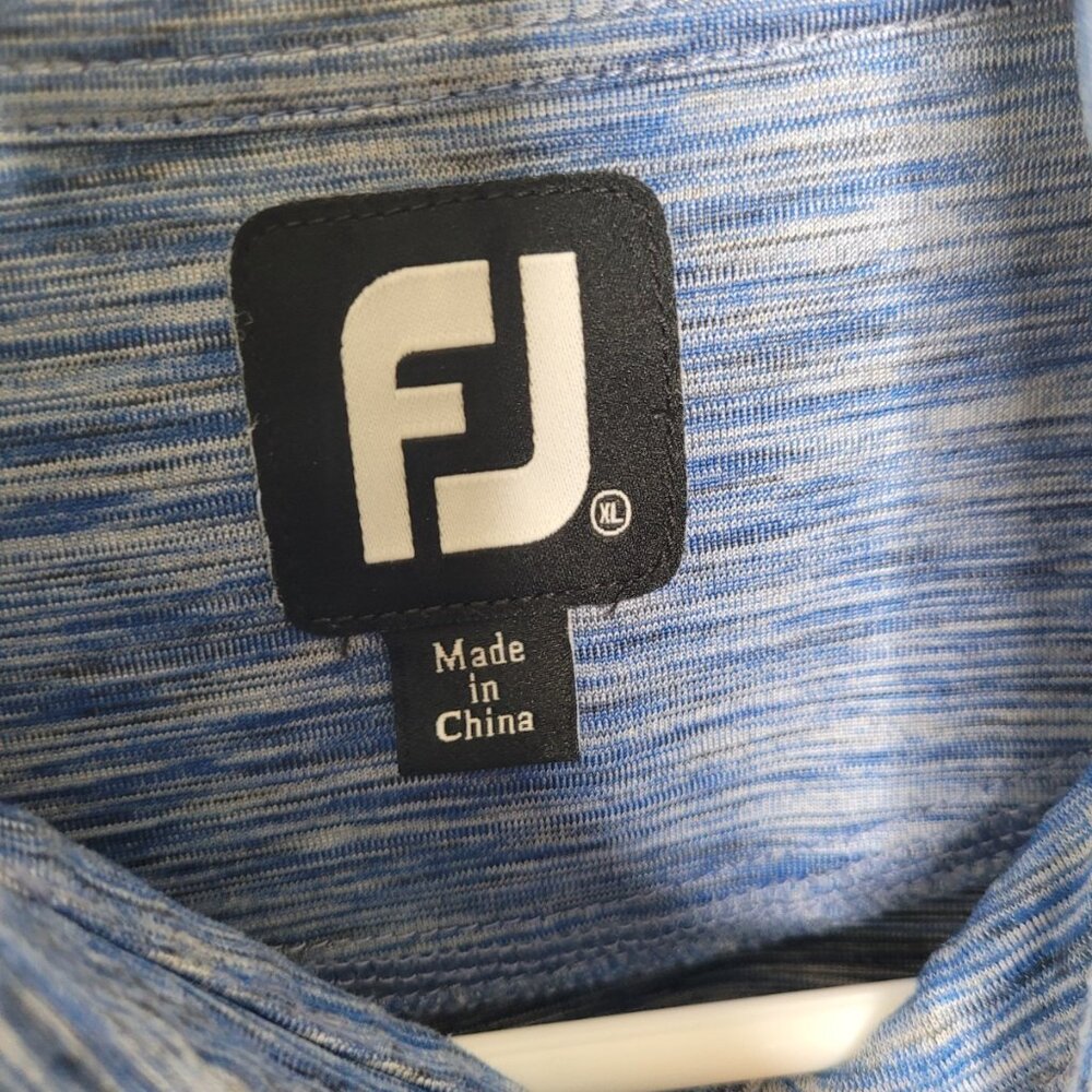 FootJoy FJ Golf Polo Mens XL Embroidered Logo Blue Stripe - Picture 3 of 5